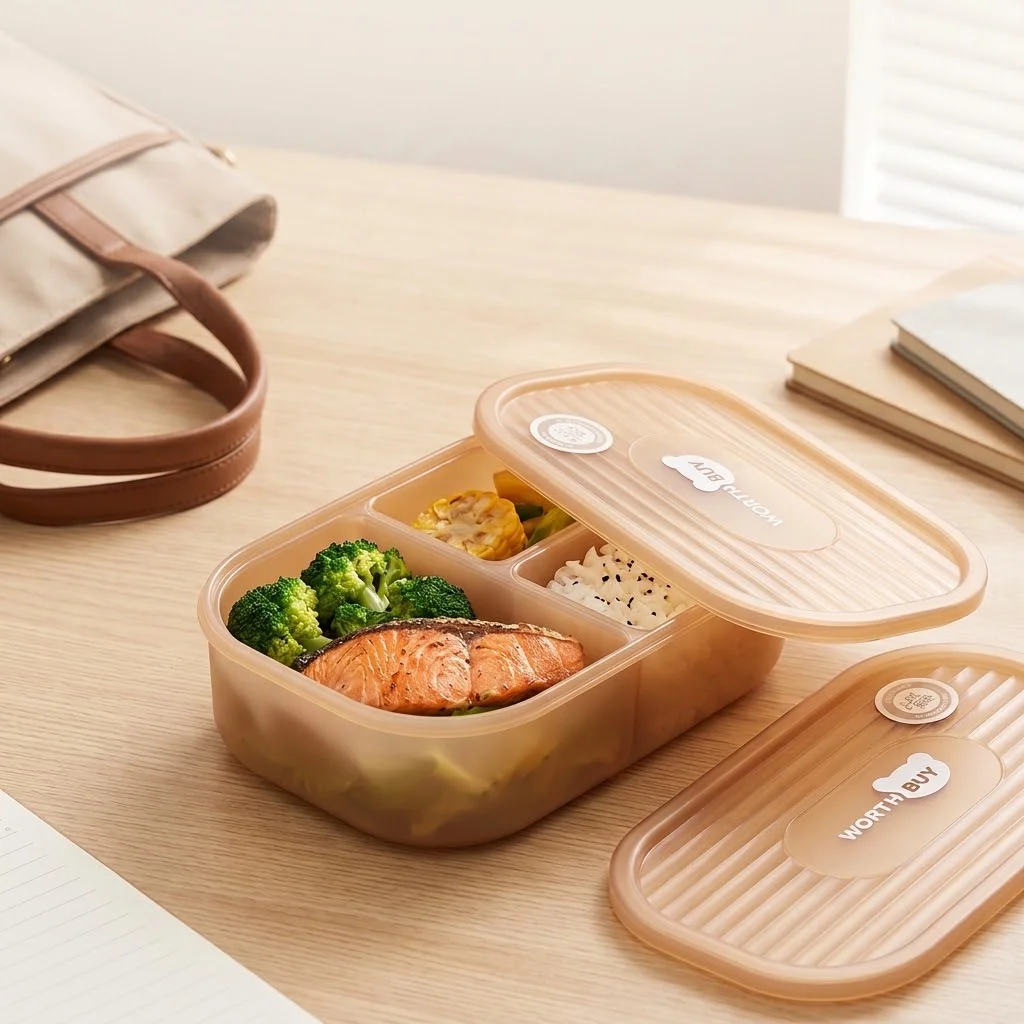 Kids Bento Lunch Box 3 Compart - Meal Prep Or Prep Meal recension och pris