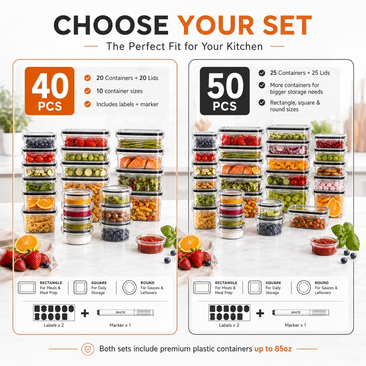 50Pcs/25-Pack Airtight Food St - Meal Prep Kitchen recension och pris